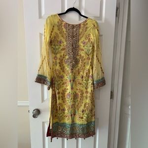 Indian Handmade Embroidered Sequin Beaded Ethnic Dress Kurta Tunic Top